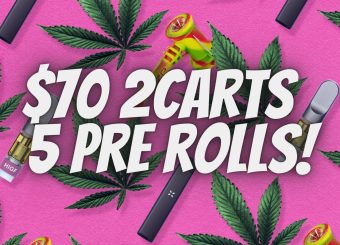 $70 2 carts $ 5 pre rolls